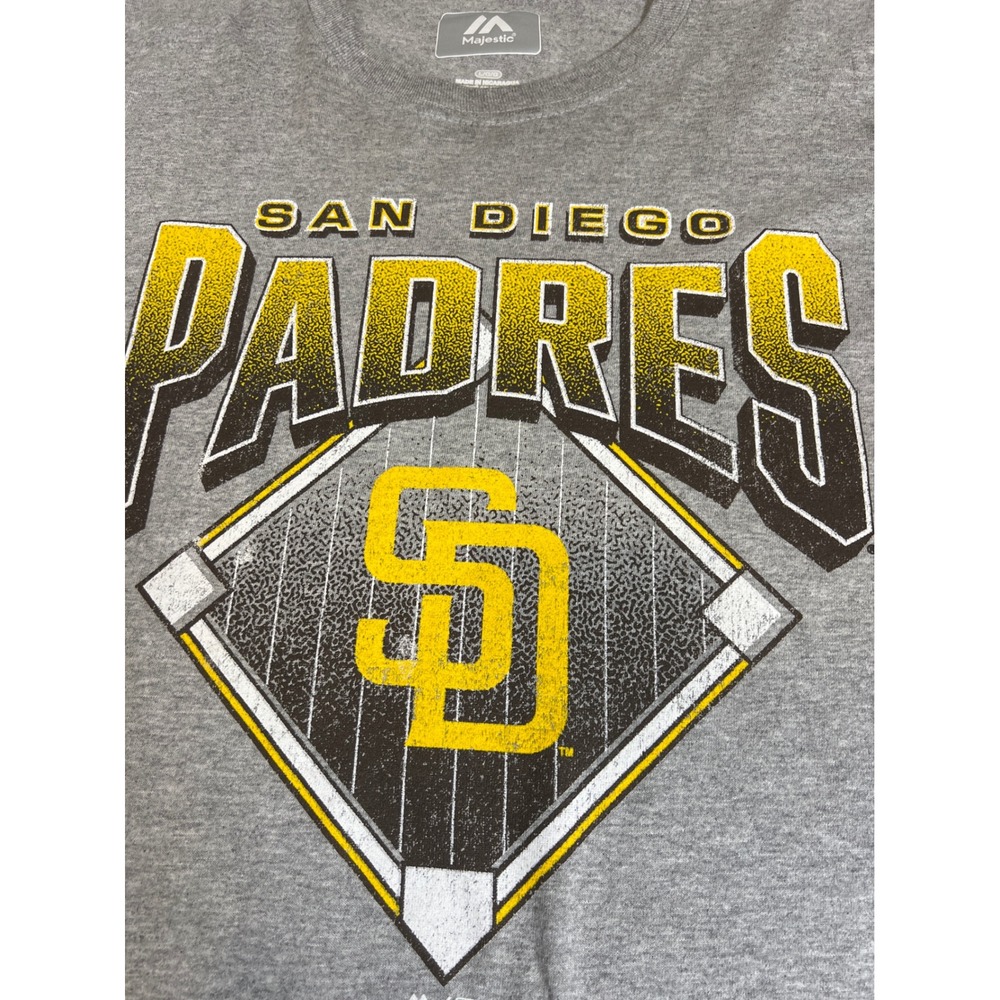 San Diego Padres Logo MLB Graphic T-Shirt Mens Large Gray Baseball - Picture 1 of 8